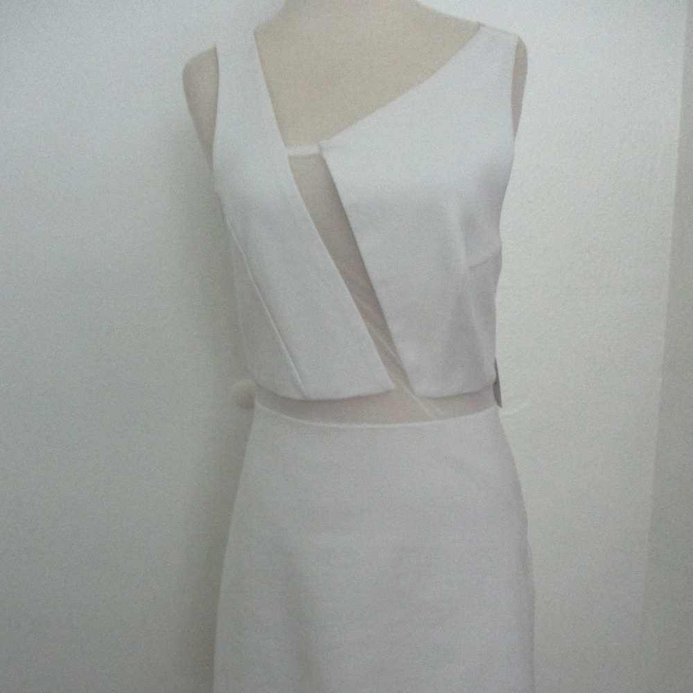 Silence + Noise Sexy White Mesh cut-out Dress MED